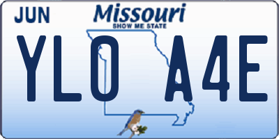 MO license plate YL0A4E