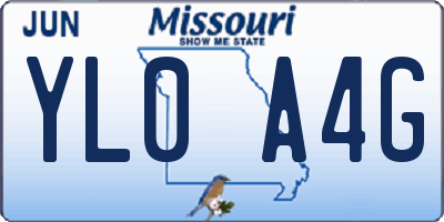MO license plate YL0A4G