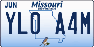 MO license plate YL0A4M