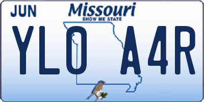 MO license plate YL0A4R
