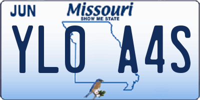 MO license plate YL0A4S
