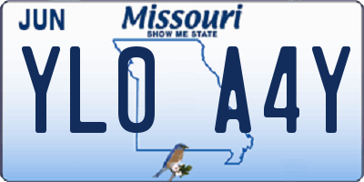 MO license plate YL0A4Y