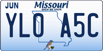 MO license plate YL0A5C