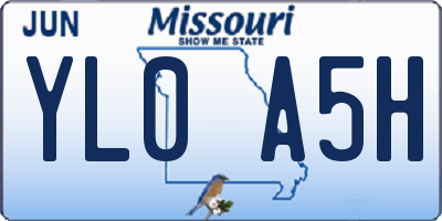 MO license plate YL0A5H