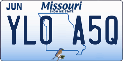 MO license plate YL0A5Q