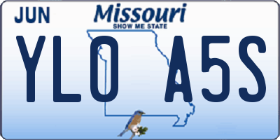 MO license plate YL0A5S