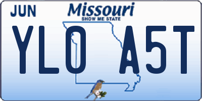 MO license plate YL0A5T