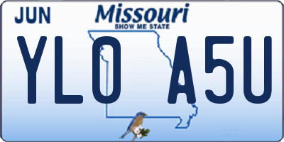 MO license plate YL0A5U