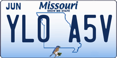 MO license plate YL0A5V