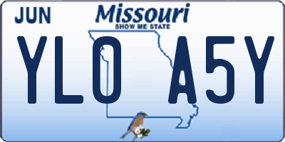 MO license plate YL0A5Y