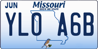 MO license plate YL0A6B