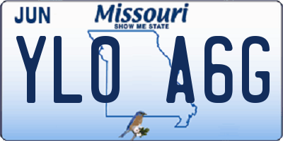 MO license plate YL0A6G