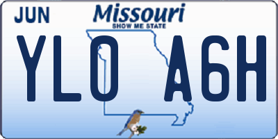 MO license plate YL0A6H
