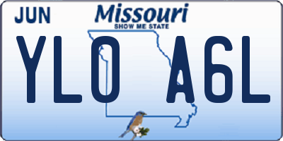 MO license plate YL0A6L