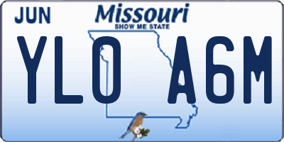 MO license plate YL0A6M
