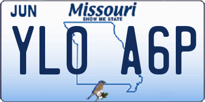 MO license plate YL0A6P