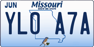 MO license plate YL0A7A