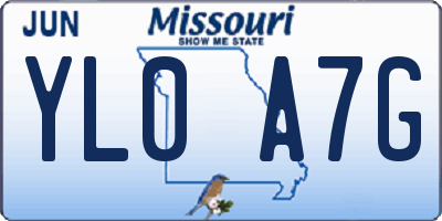 MO license plate YL0A7G