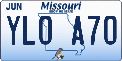 MO license plate YL0A7O