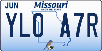 MO license plate YL0A7R