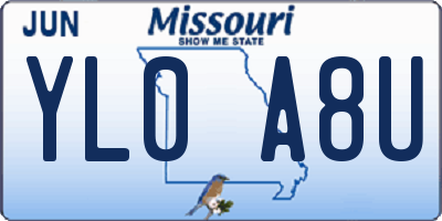 MO license plate YL0A8U