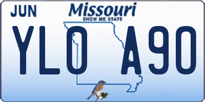 MO license plate YL0A9O