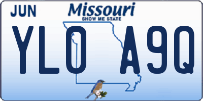 MO license plate YL0A9Q