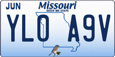 MO license plate YL0A9V