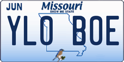 MO license plate YL0B0E