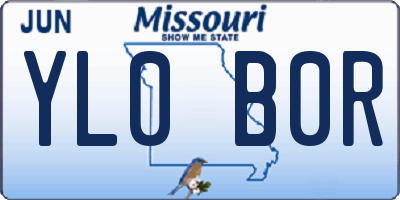 MO license plate YL0B0R