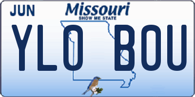 MO license plate YL0B0U