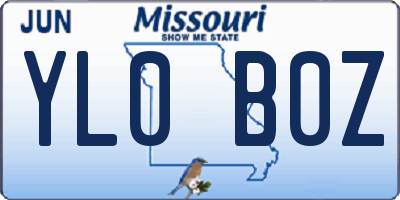 MO license plate YL0B0Z