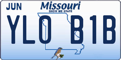 MO license plate YL0B1B