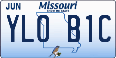 MO license plate YL0B1C