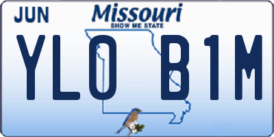 MO license plate YL0B1M