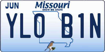 MO license plate YL0B1N