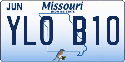 MO license plate YL0B1O
