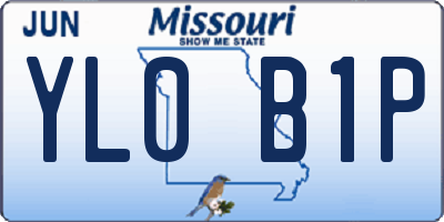 MO license plate YL0B1P
