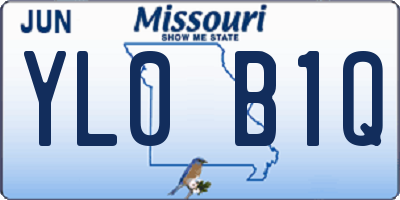 MO license plate YL0B1Q