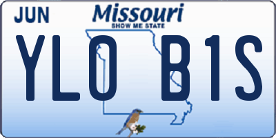 MO license plate YL0B1S