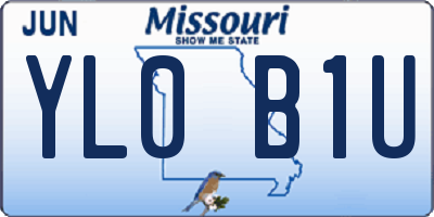 MO license plate YL0B1U