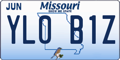 MO license plate YL0B1Z