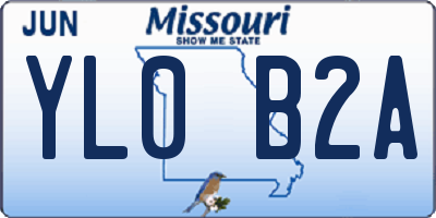 MO license plate YL0B2A