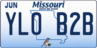 MO license plate YL0B2B