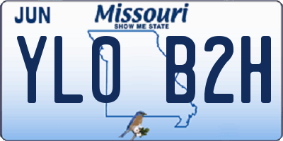 MO license plate YL0B2H