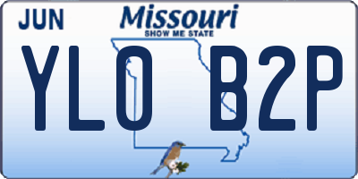 MO license plate YL0B2P