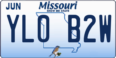 MO license plate YL0B2W