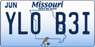 MO license plate YL0B3I