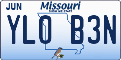 MO license plate YL0B3N