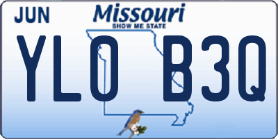 MO license plate YL0B3Q